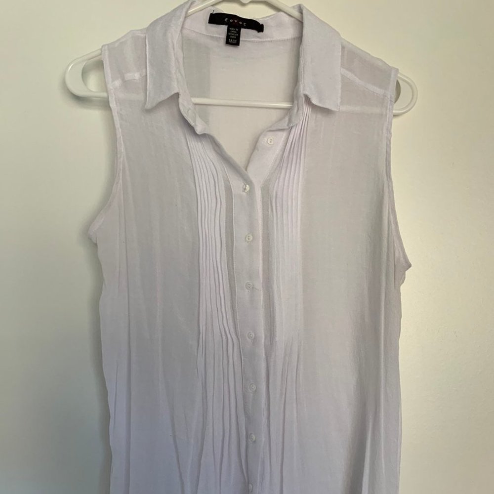 Fever White Sleeveless Blouse Top - M
